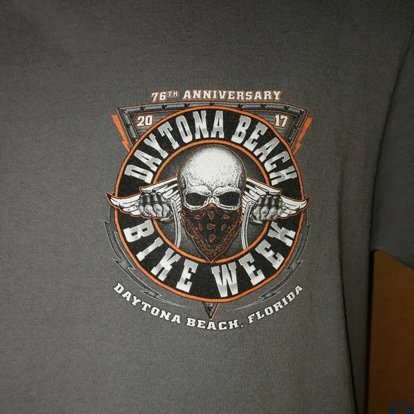 DAYTONA BEACH BEACH BIKE WEEK 2017 GRAY SHIRT SIZE LARGE - Picture 4 of 6